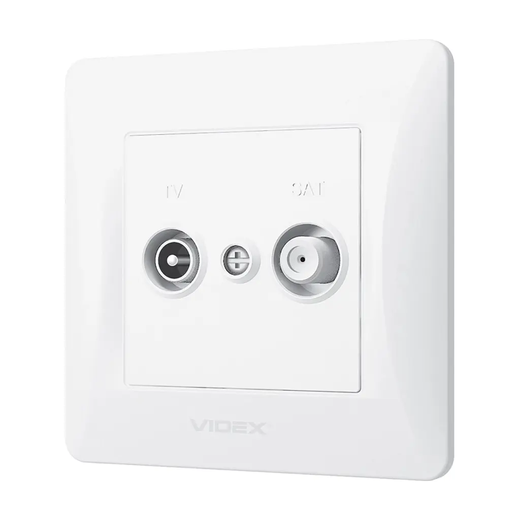 ТВ розетка Videx BINERA TV + SAT кінцева біла (VF-BNSK2TVS)