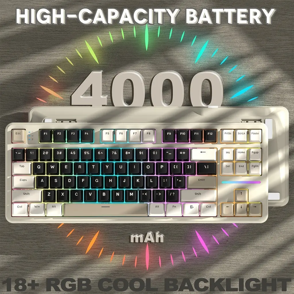 Клавіатура Attack Shark X87 RGB Linear Strawberry Switch Cheese White (AS-6972792471471-CW) [166724] - фото 5