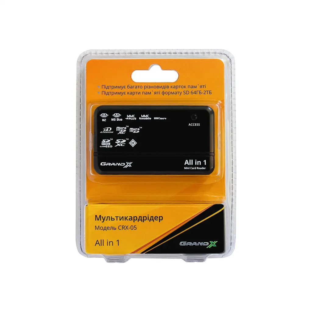Картрідер зовнішній Grand-X Usb 2.0 All in 1 багатоформатний універсальний - фото 7