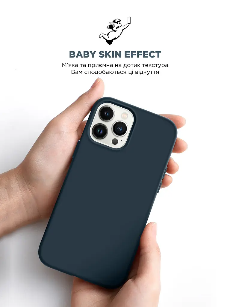 Силиконовый чехол для Apple iPhone 13 Pro Max, ICON2 Case, синий, противоударный, панель, защита всего корпуса, матовая поверхность Soft Touch, выступает над дисплеем, совместим с защитными стеклами и пленками, с микрофиброй, ArmorStandart (ARM60499) - фото 8