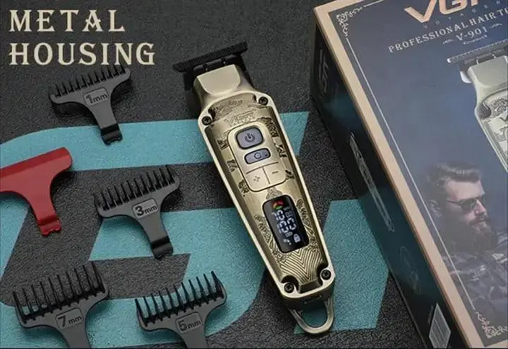 Машинка для стрижки VGR V-901 • Триммер для волос с дисплеем и 4 насадками 1600 мАч - фото 5
