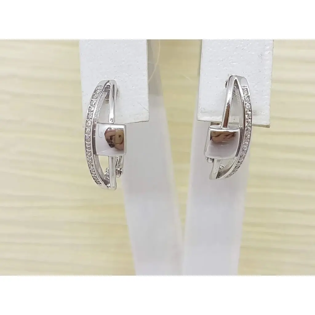 Серебряные серьги Qvaliz с фианитами. 902-01077 - фото 3