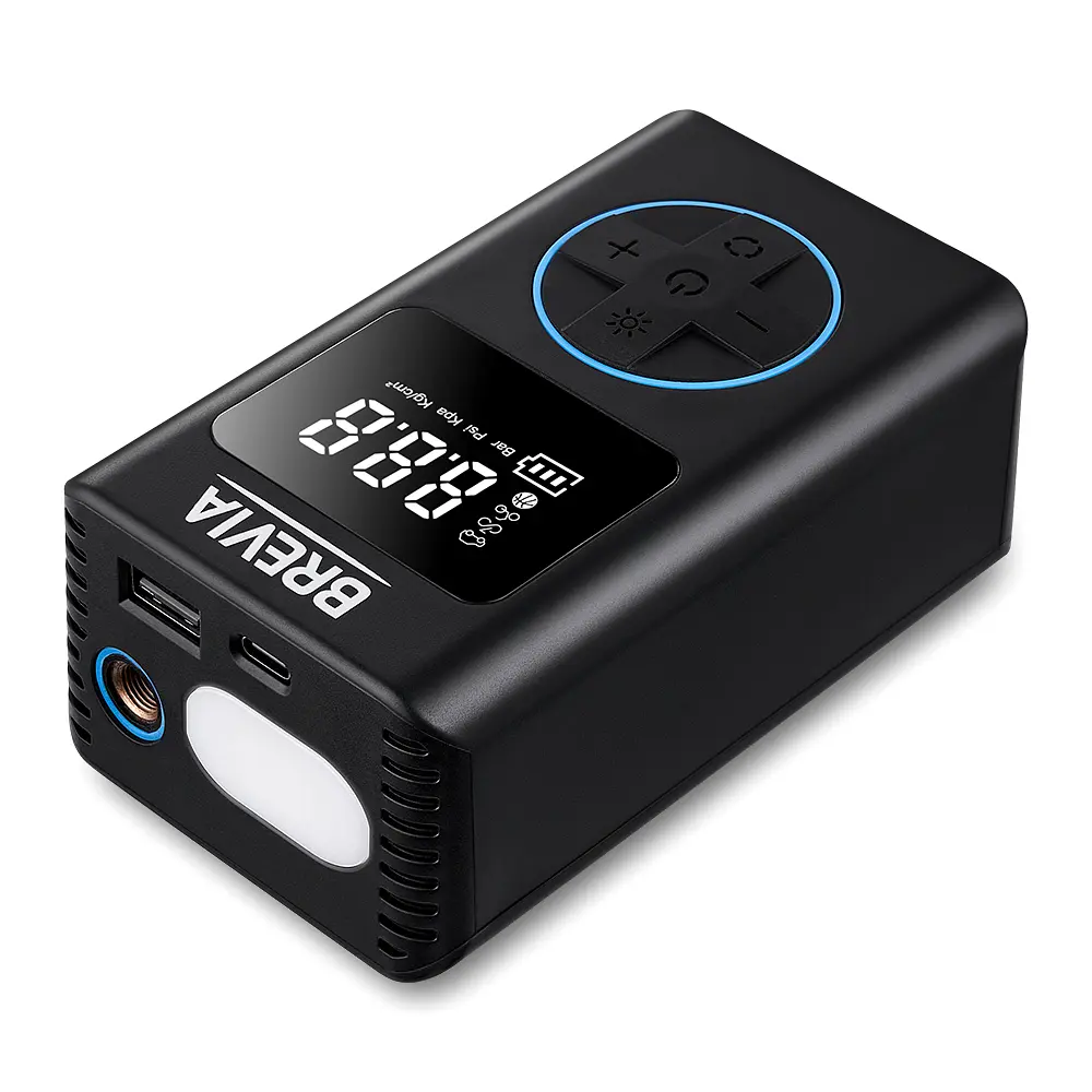 Компресор портативний Brevia 3в1 10Атм 19л/хв 4000mAh з LED-ліхтарем та автостопом + PowerBank(25110PTI) - фото 5