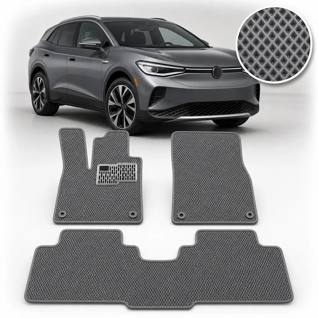 Килимки в салон EVA для Volkswagen ID.4 2020- (Металевий підп'ятник) Сірі 3 шт