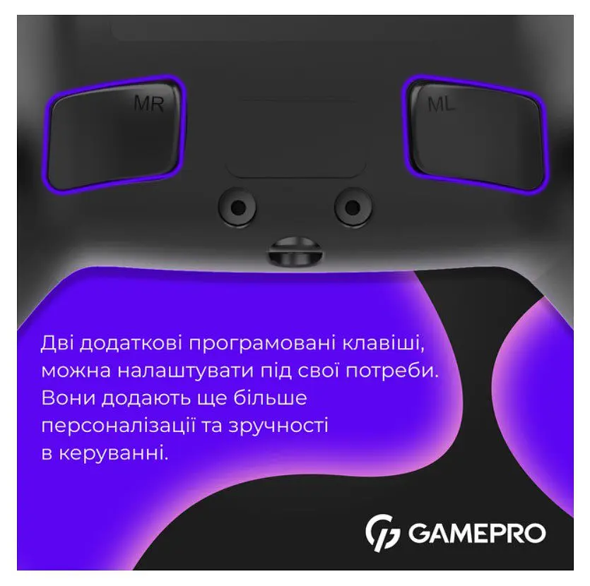 Геймпад Bluetooth джойстик GamePro GPS-13B Bluetooth 5.3/USB (PC/iOS/Android/PS3/PS4) DualShock RGB Black - фото 8