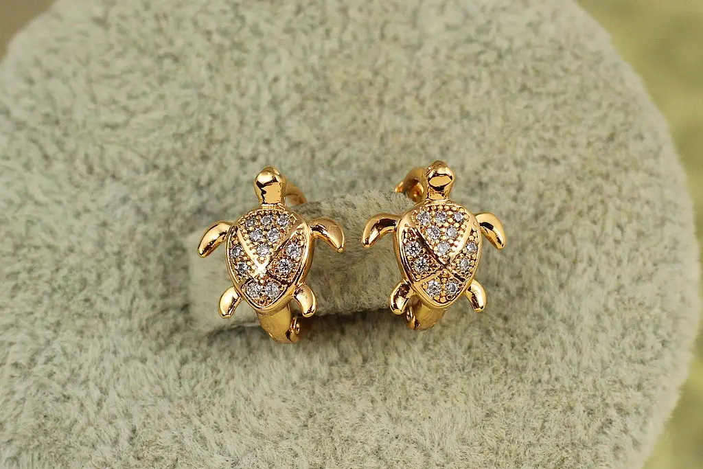 Сережки дитячі Xuping Jewelry Черепашка золотисті