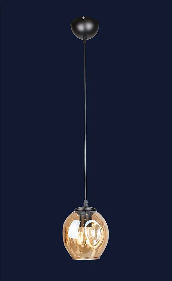 Подвесной светильник Levistella 756PR0231F-1 BK+BR, 1xE27, металл + стекло, современный стиль - фото 2
