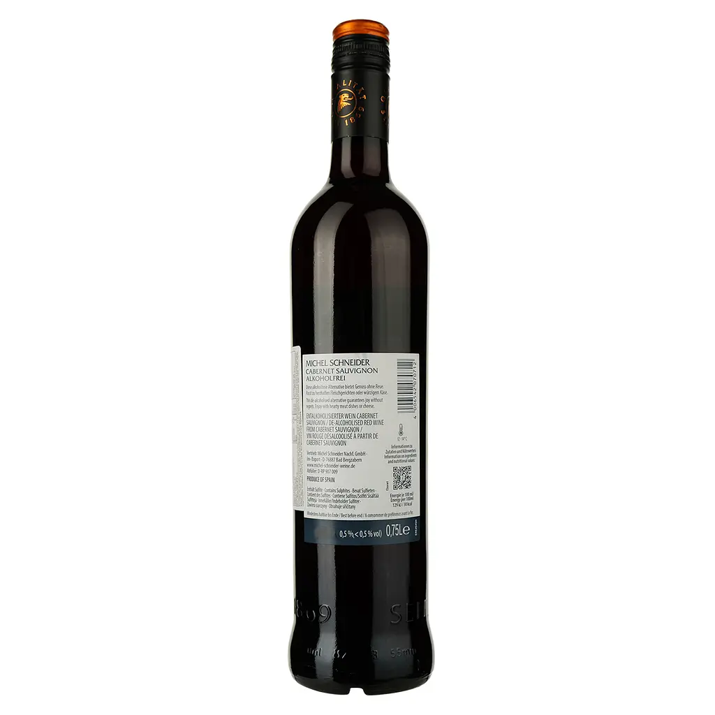 Вино безалкогольное Michel Schneider Zimmermann-Graeff&Muller Cabernet Sauvignon, красное, полусладкое, 0,5%, 0,75 л - фото 2