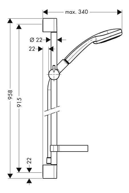 Душовий гарнітур Hansgrohe Croma 100 Multi 27774000, Хром - фото 2
