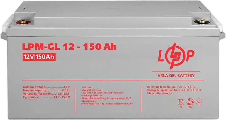 Акумуляторна батарея для ДБЖ LogicPower GEL 12 V / 150 А*ч (LP4155) - фото 3