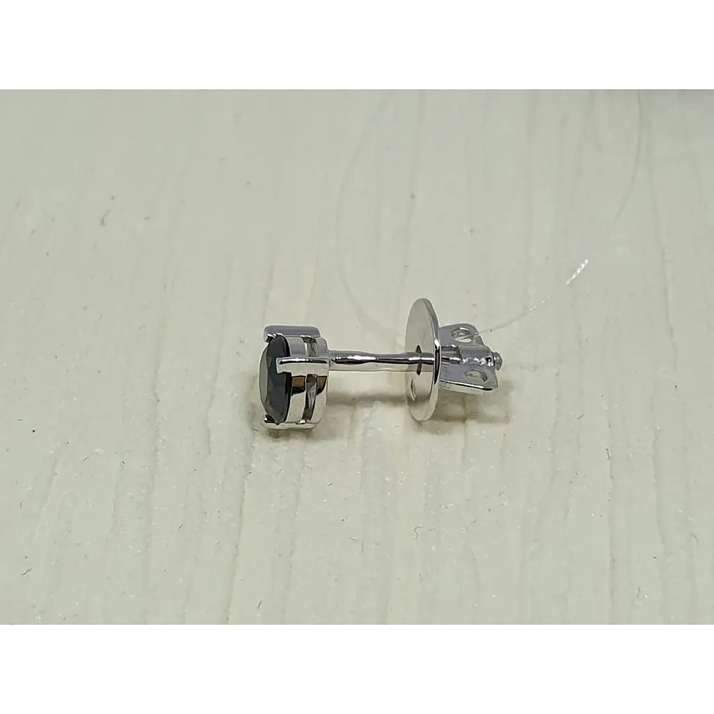 Срібна моносережка пуссета Dear з фианитом. 3571.1С - фото 2