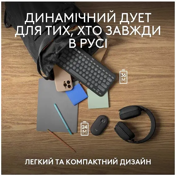 IT набір Pebble 2 Combo for Mac Tonal Graphite Logitech teh0027084 - фото 5