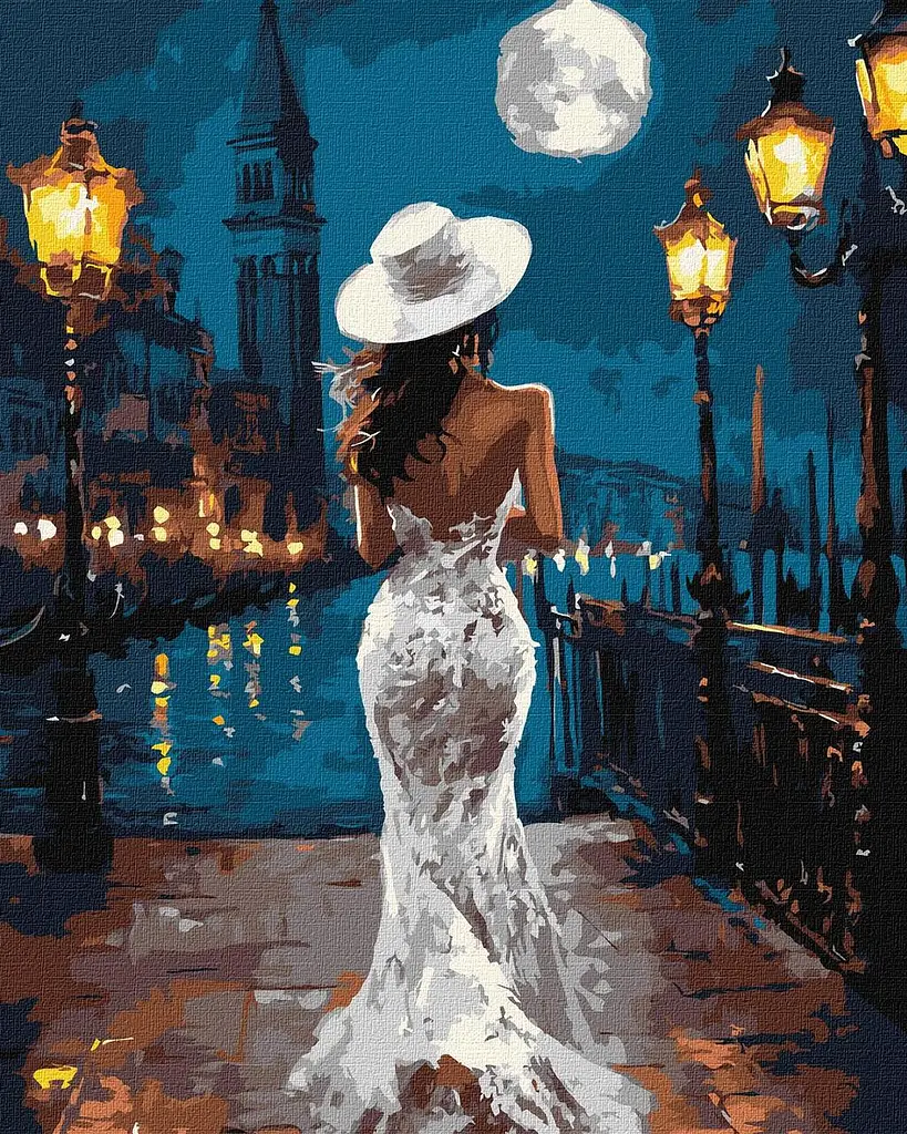 Картина за номерами Пейзаж. Ефектна дівчина 40x50 см Ідейка KHO 8544