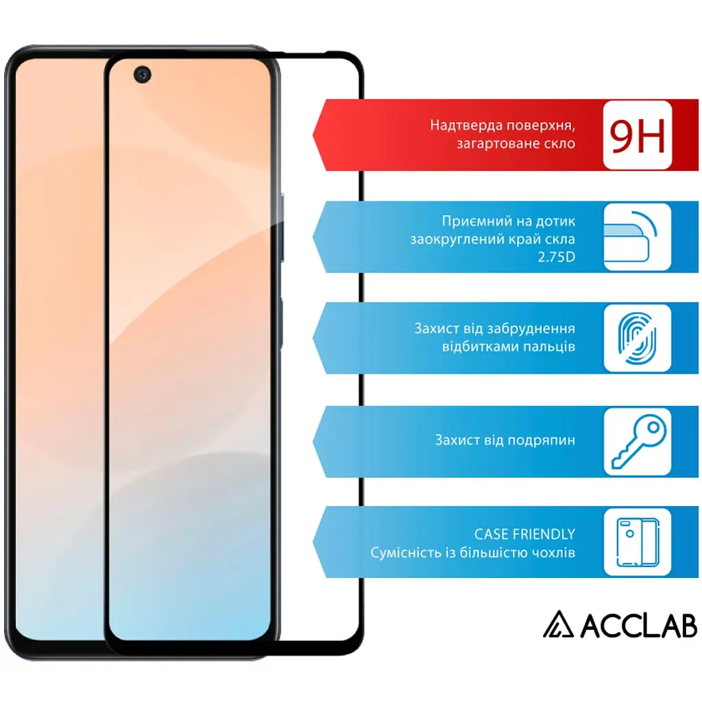 Стекло защитное ACCLAB Full Glue Infinix Hot 50 4G Black (1283126606861) - фото 3