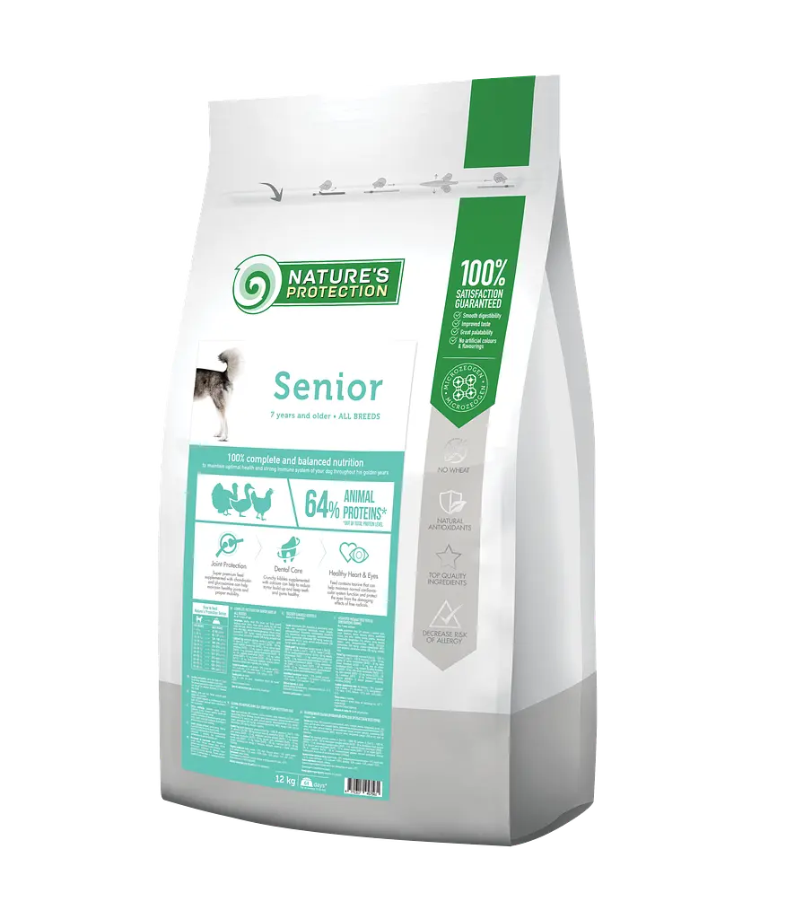Сухий корм для дорослих собак всіх порід від 7 років Nature's Protection Senior All Breeds, 12 кг