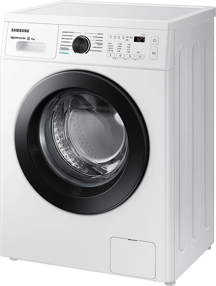 Пральна машина Samsung WW60AG4S00CEUA White 6кг фронтальна 12 програм дисплей 1400 об/хв клас енергоспоживання A+++ 85x60x45 - фото 3