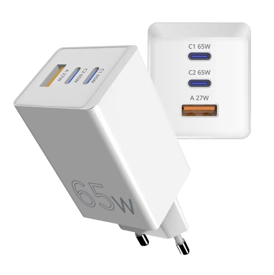 Зарядний пристрій Sigma Mobile PS6501 X-power 65 W GaN, PD, QC, 2xUSB-C, 1xUSB-A, White - фото 2