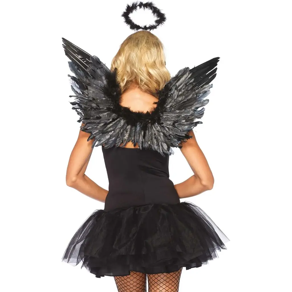 Крила чорного ангела Leg Avenue Angel Accessory Kit Black, крила, німб - фото 2