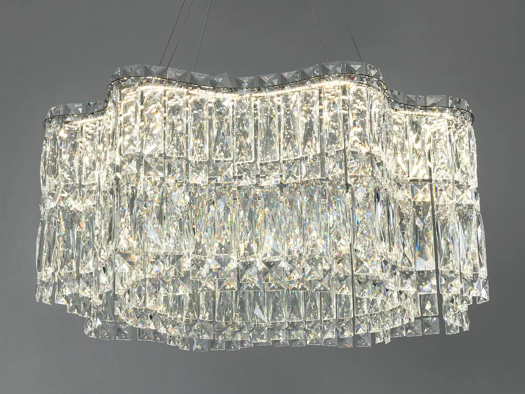Підвісна LED-люстра Diasha 576/600HR, кришталь, пульт, 85 W, 58 см, 0-16m2 - фото 3
