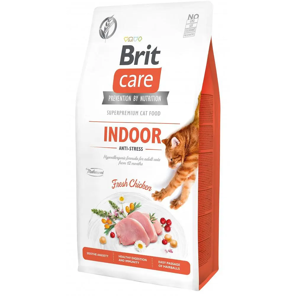Сухий корм Brit Care Cat GF Indoor Anti-stress для кішок, які постійно живуть у приміщенні, курка 7 кг (арт.171301)