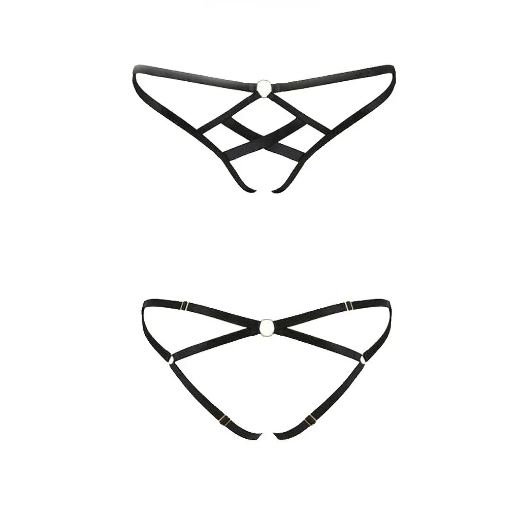 Трусики зі стреп Passion Exclusive NICKY THONG XXL/XXXL, black - фото 3