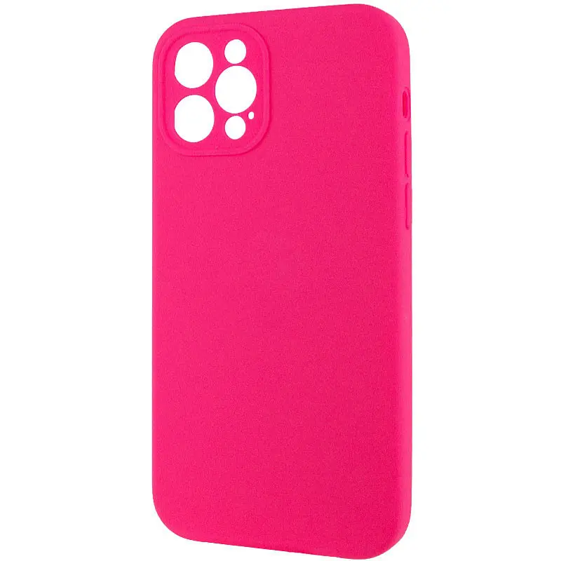 Чохол Silicone Case Full Camera Protective AA NO LOGO для Apple iPhone 12 Pro Max 6.7 Рожевий/Barbie pink - фото 3