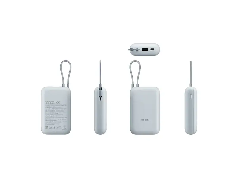 Зовнішній акумулятор (павербанк) Xiaomi 10000mAh 22.5W (Integrated Cable) (BHR9073GL) блакитний - фото 9