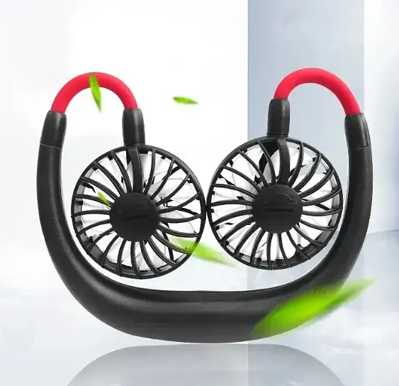 Вентилятор на шию портативний No Brand Neck Fan SN з акумулятором Чорний (2104618574) - фото 5