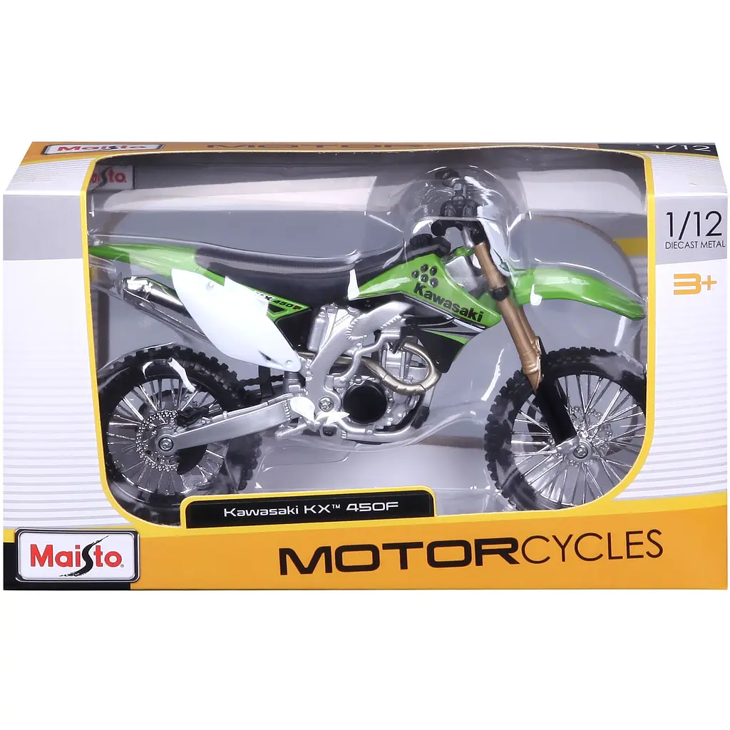Мотоцикл игрушечный Maisto Kawasaki KX 450F в масштабе 1:12 (31101-08141) - фото 12