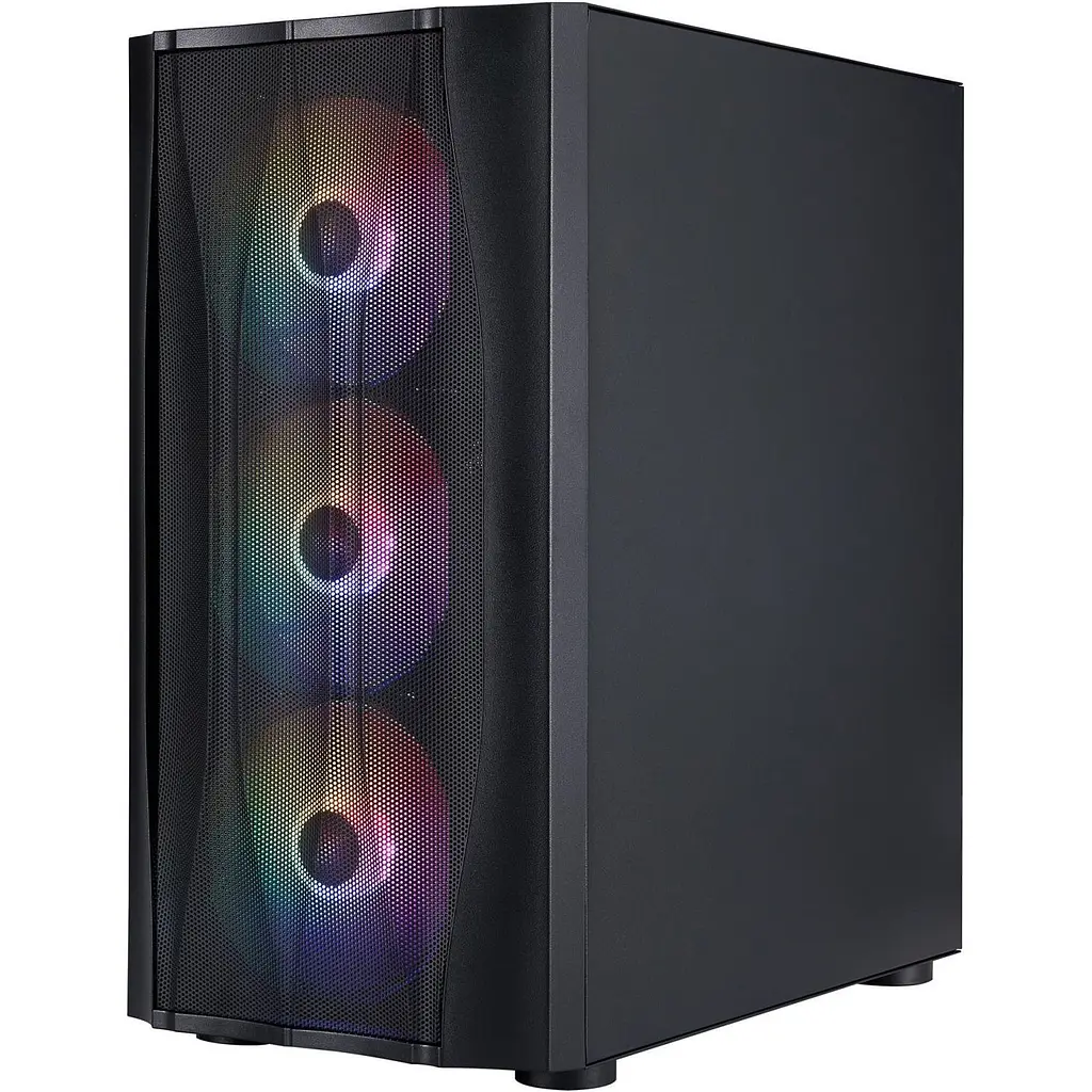Корпус 1stPlayer X3-M-BK-4F1 Black [149379] - фото 3
