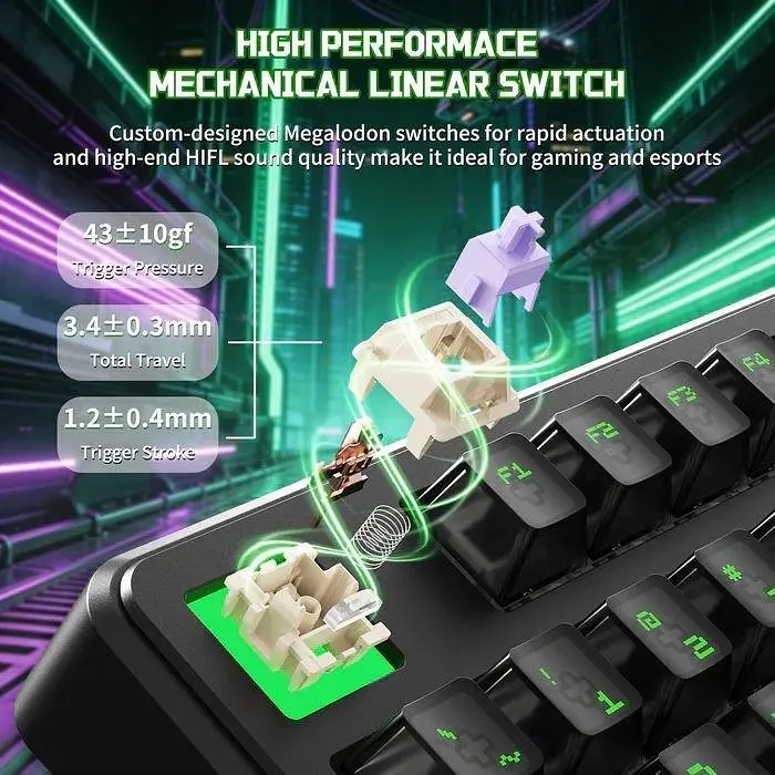 Клавіатура Attack Shark X87 Ultra RGB Meg Shark Switches Wireless (AS-6979033730229-SJ) Shadow Jade (G-000004500) - фото 2