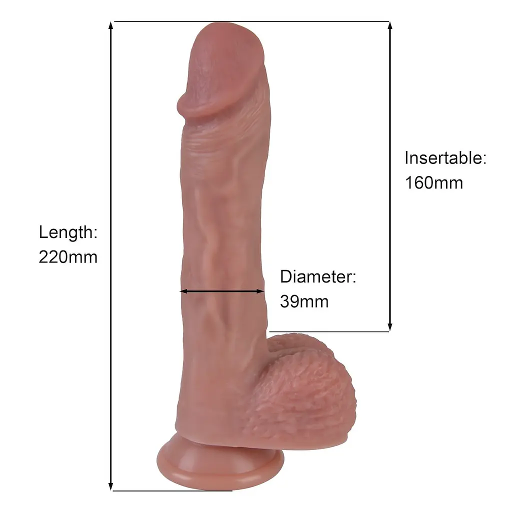 Фалоімітатор Erospace Natural Play D6 22 см тілесний - фото 6
