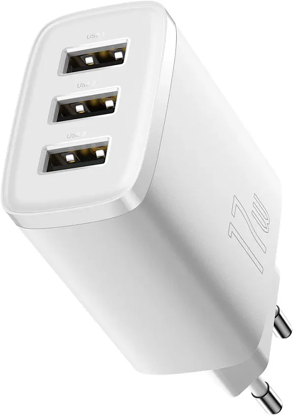 Зарядний пристрій Baseus Compact Charger 3U 17W EU white (CCXJ020102) - фото 5
