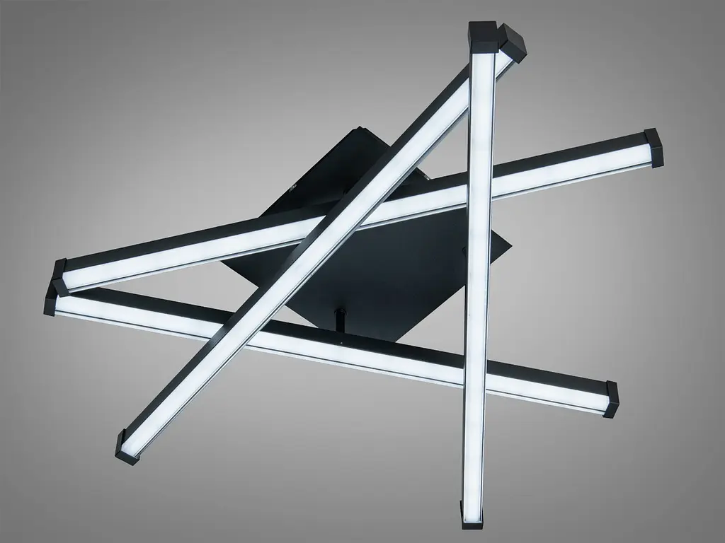 Сучасна стельова LED люстра для вітальні Diasha 2535BK чорна 56 W з пультом диммер 63 см 8-16 м2 - фото 3