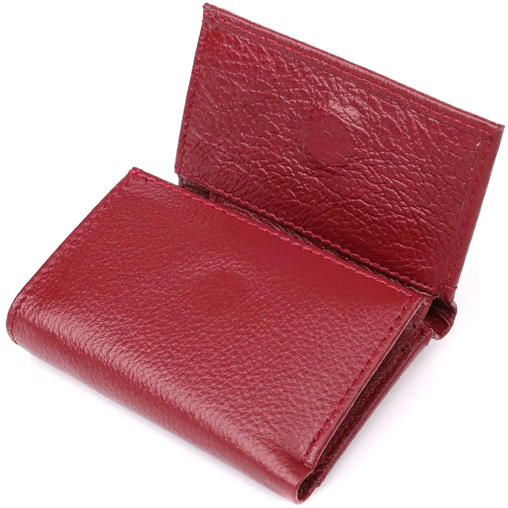 Мініатюрний жіночий гаманець із натуральної шкіри ST Leather 23082 бордовий - фото 5