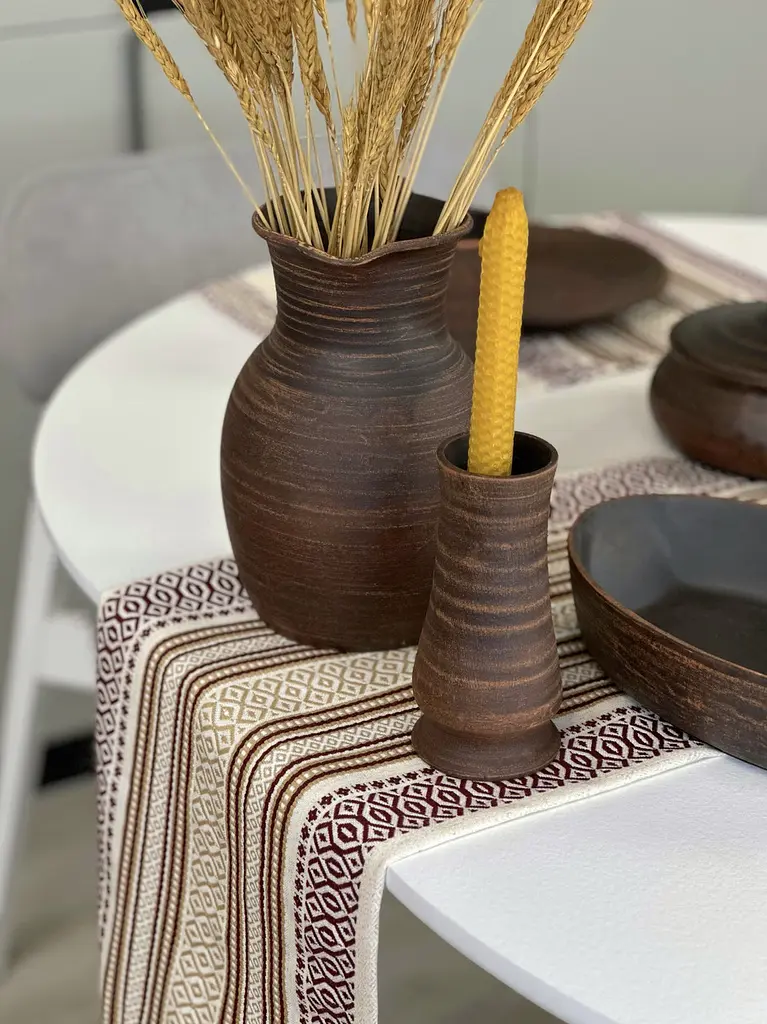 Пасхальний столовий сервіз керамічного (глиняного) посуду на 6 осіб Гладкий - фото 7