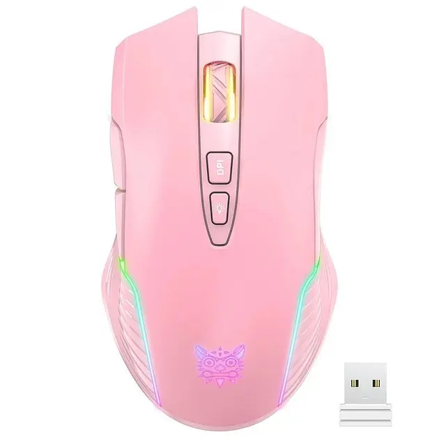Миша Onikuma Gaming wireless CW905 RGB рожева - фото 2
