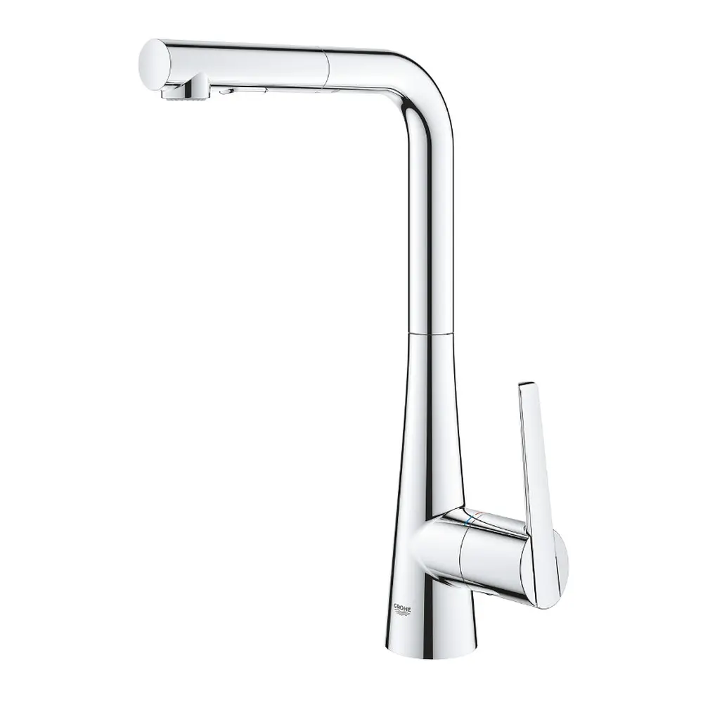 Змішувач для кухні з висувним виливом Grohe Zedra 32553002, Хром - фото 5