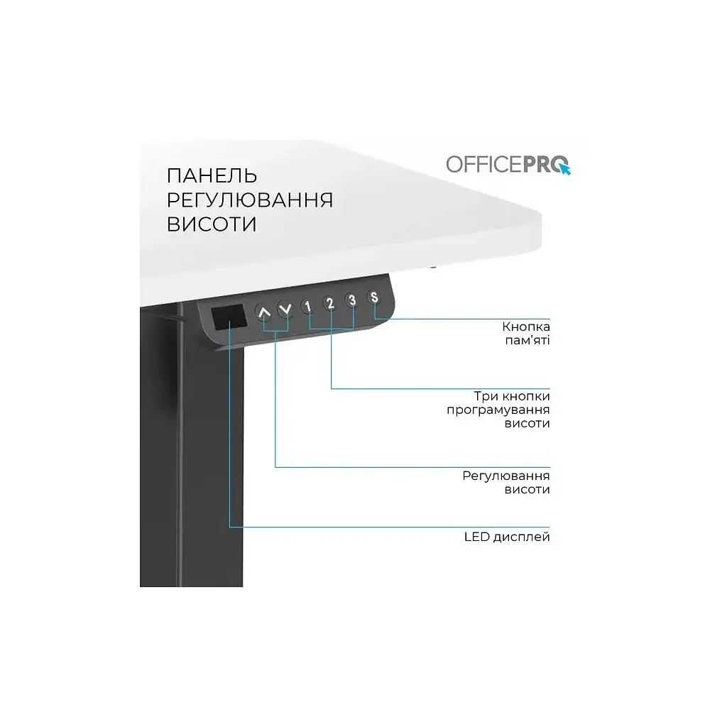 Компьютерный стол OfficePro ODE1670WB White/Black (ODE1670WB) - фото 6