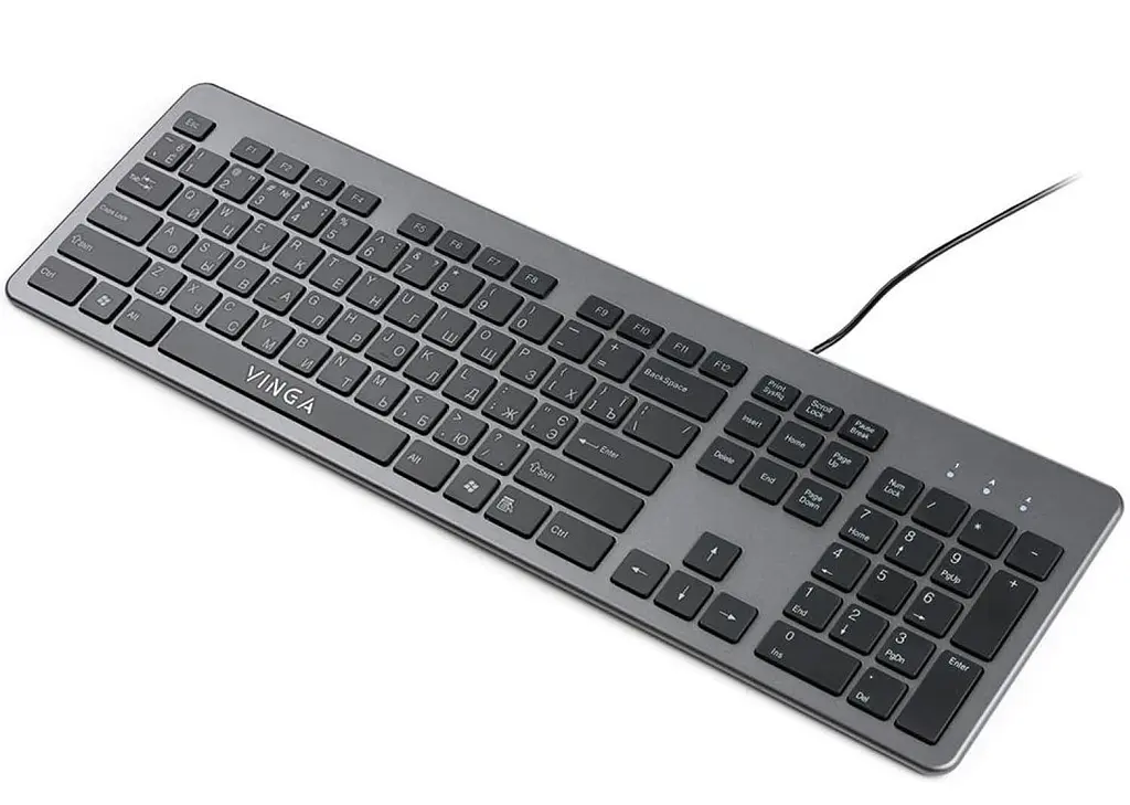 Клавіатура Vinga KB735 black-grey (KB735 black-grey) - фото 2