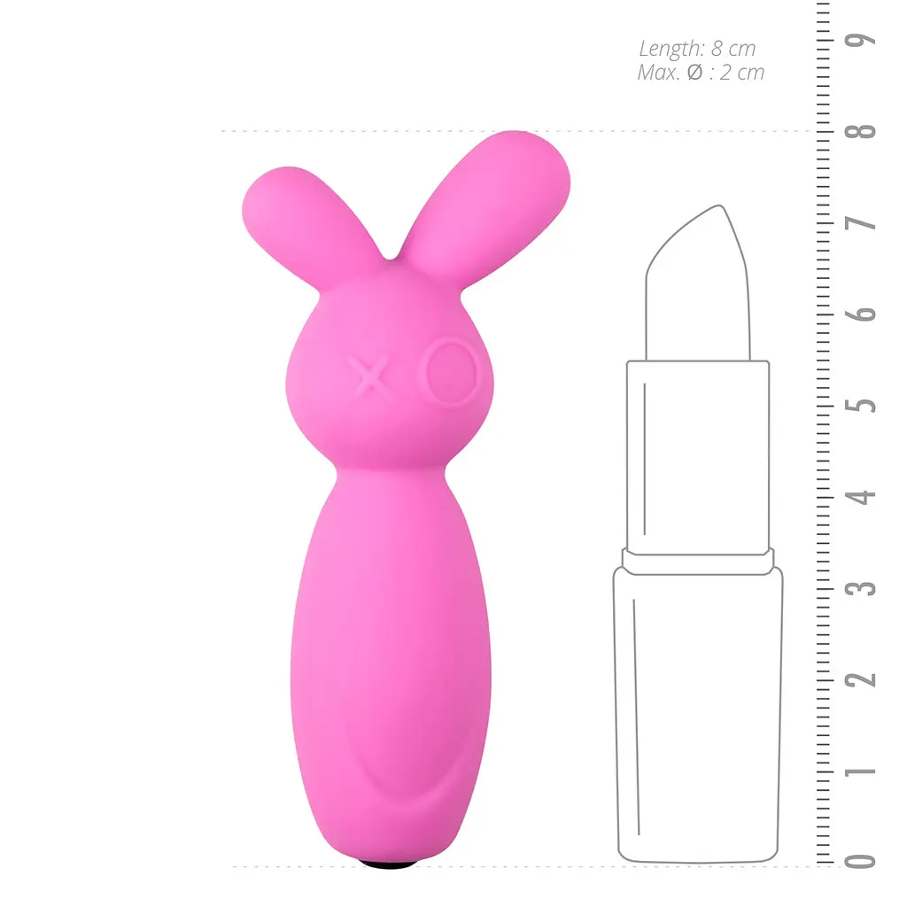 Міні-вібратор для клітора Vibrating Mini Bunny, 8 см х 2 см - фото 3