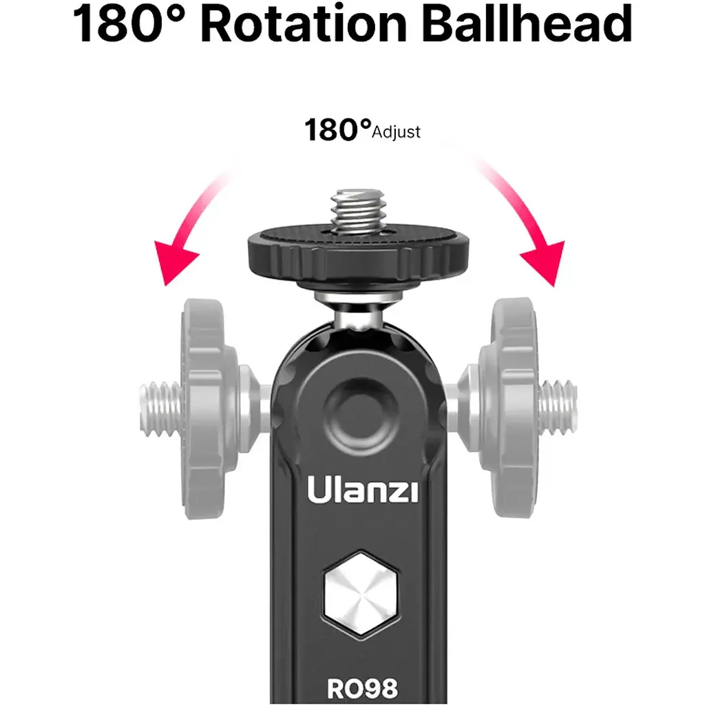 Шарнірне кріплення Ulanzi R098 Double Ball Heads with Code Shoe Mount UV-2954 R098 Black - фото 7
