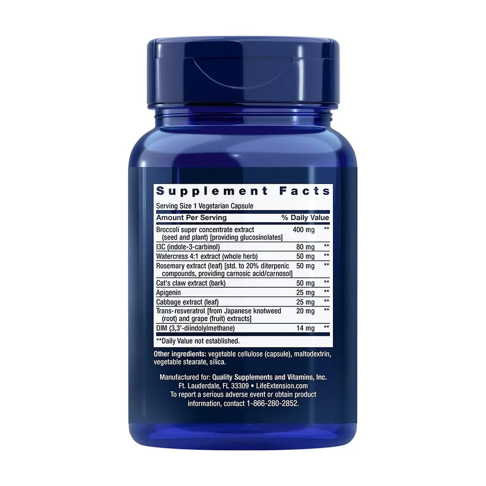 Комплекс екстрактів Life Extension Triple Action Cruciferous Vegetable Extract with Resveratrol, 60 вегакапсул - фото 2