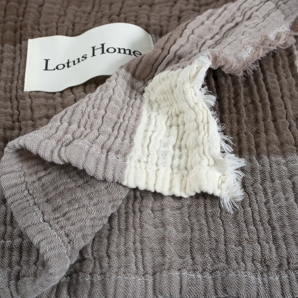 Покрывало Lotus Home - Lucca muslin коричневый 240x260 - фото 4