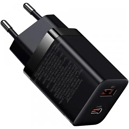 Мережевий зарядний пристрій Baseus Super Si Pro 30W USB-C + USB-A Black (CCSUPP-E01) [102000] - фото 3