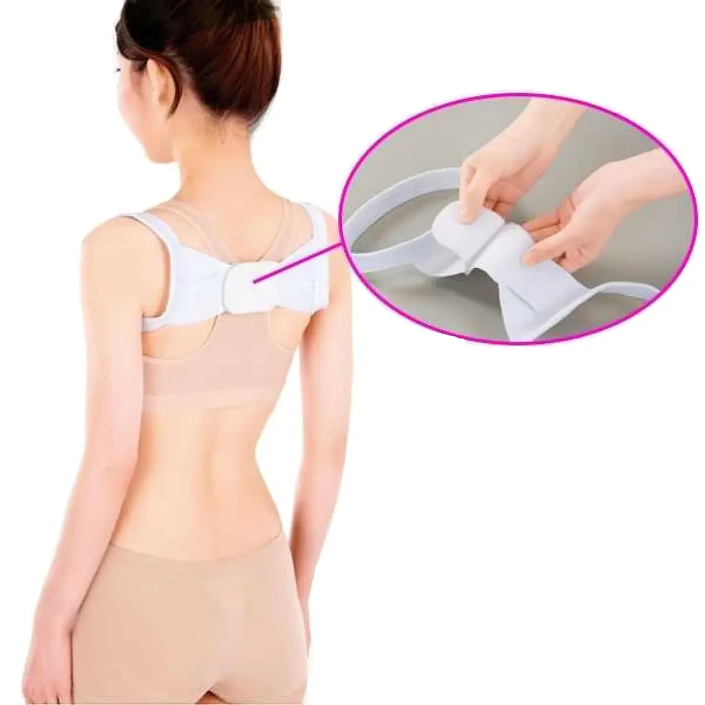 Корректор осанки Chest Belt, белый, ортопедический, эластичный, регулируемый пояс поддержки спины - фото 6