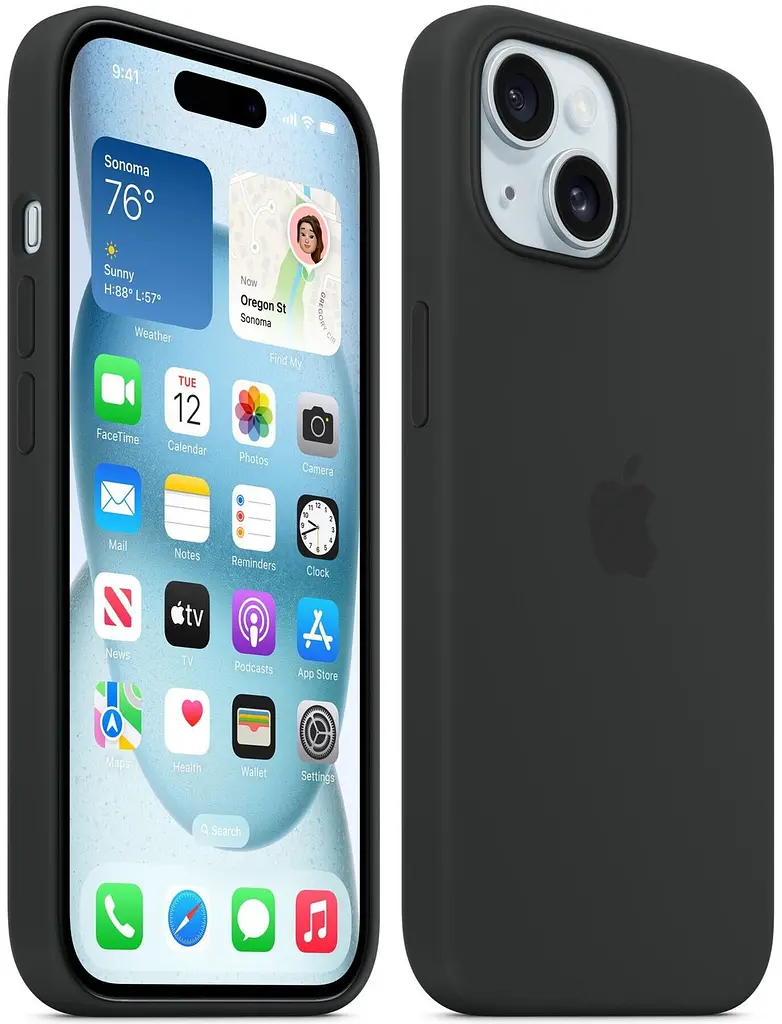 Оригінальний силіконовий чохол для iPhone 15 Apple Silicone Case with MagSafe Midnight Black MT0J3ZM/A - фото 9