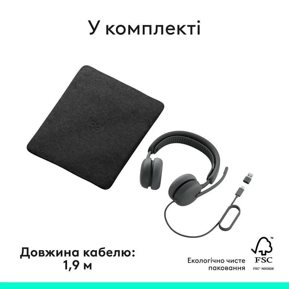 Гарнітура Logitech Zone Wired 2 USB Graphite (981-001619) - фото 4