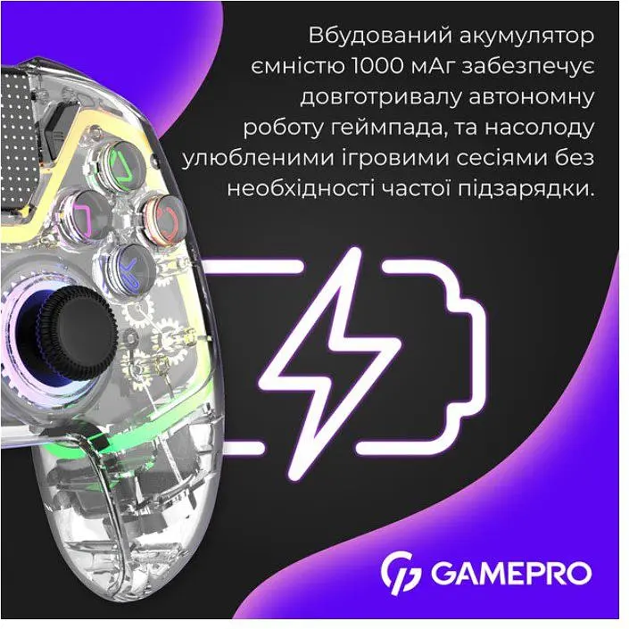 Геймпад Bluetooth джойстик GamePro GPS-13T Bluetooth 5.3/USB (PC/iOS/Android/PS3/PS4) DualShock RGB - фото 15