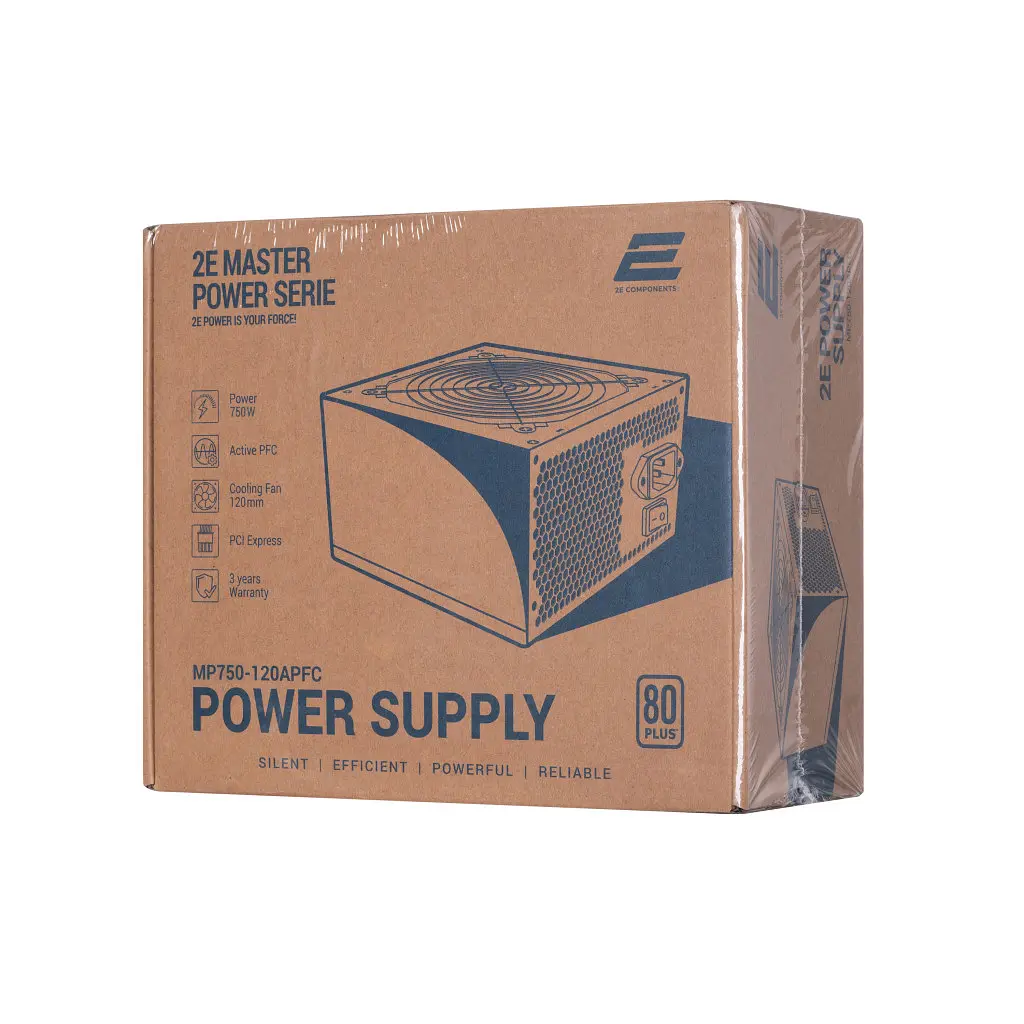 Блок живлення 2E MASTER POWER (750W), >80, 80+ White, 120mm, 1xMB 24pin(20+4), 1xCPU 8pin(4+4), 3xMolex, 5xSATA, (2E-MP750-120APFC) - фото 11